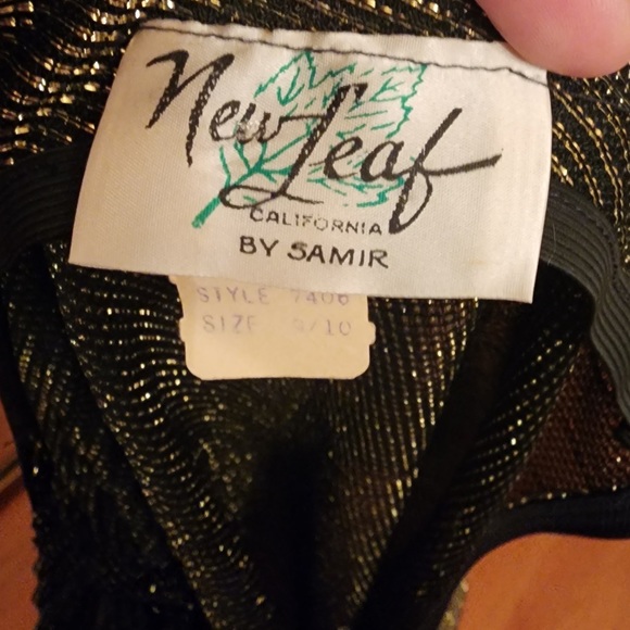 Stunning Vintage New Leaf by Samir Gold Accordion Pleated 70s Dress 9/10 - Picture 7 of 9